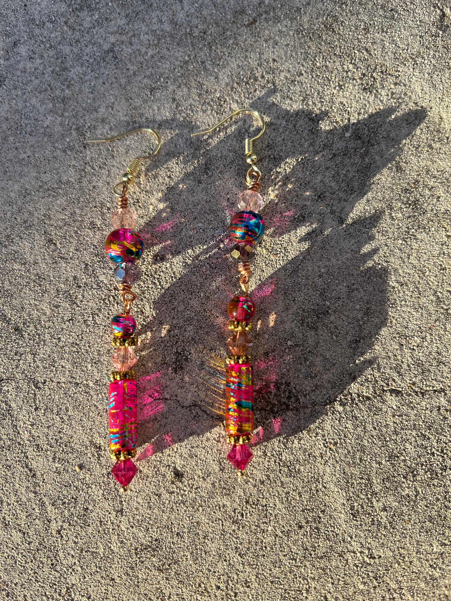 Gum Drops Wire Wrapped Dangle Earrings