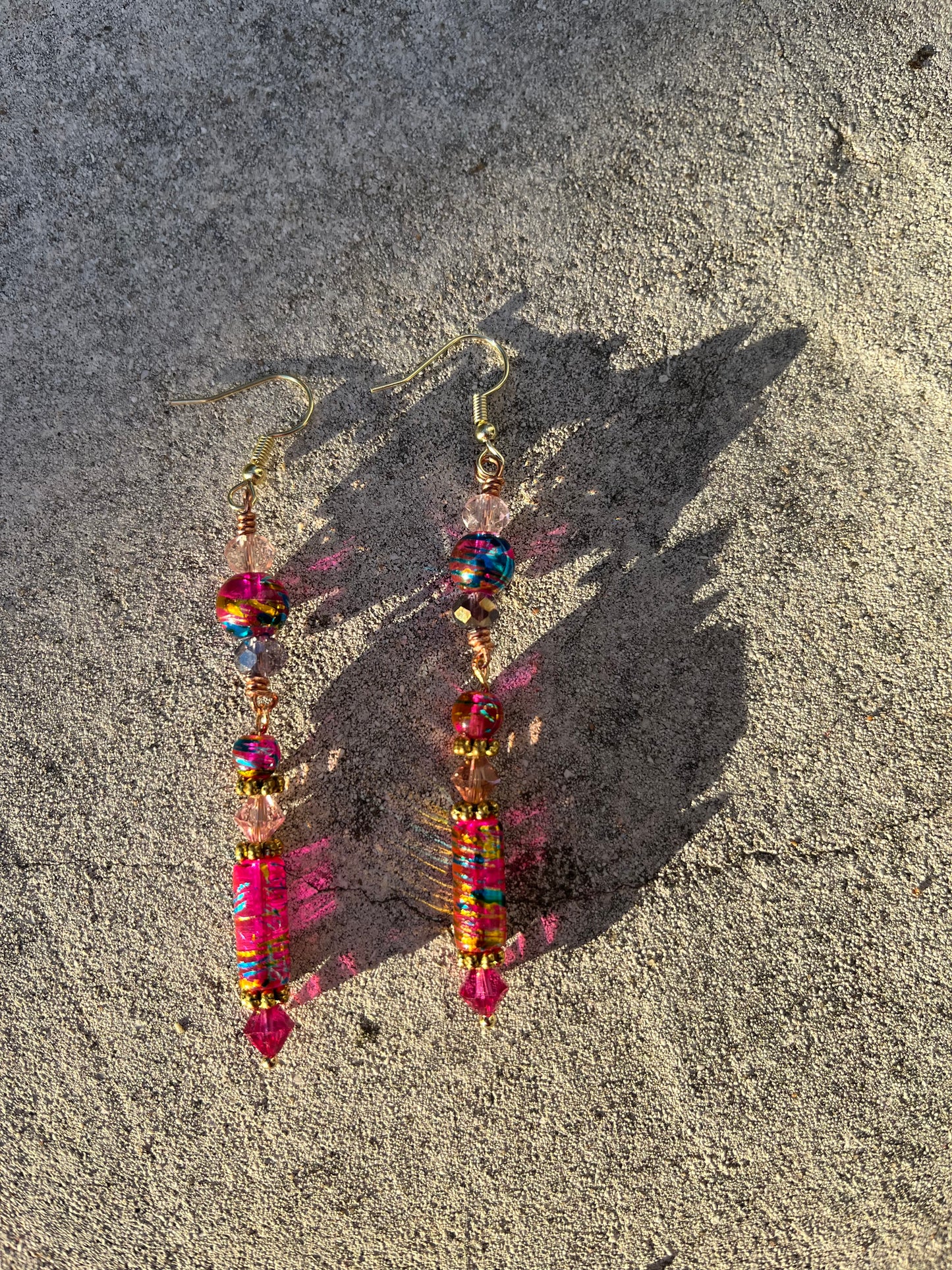 Gum Drops Wire Wrapped Dangle Earrings