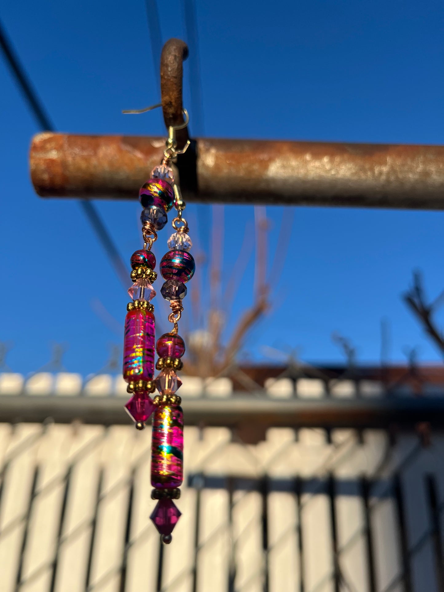 Gum Drops Wire Wrapped Dangle Earrings