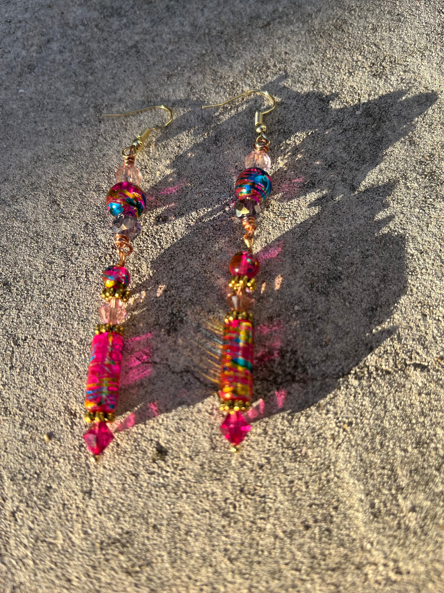 Gum Drops Wire Wrapped Dangle Earrings