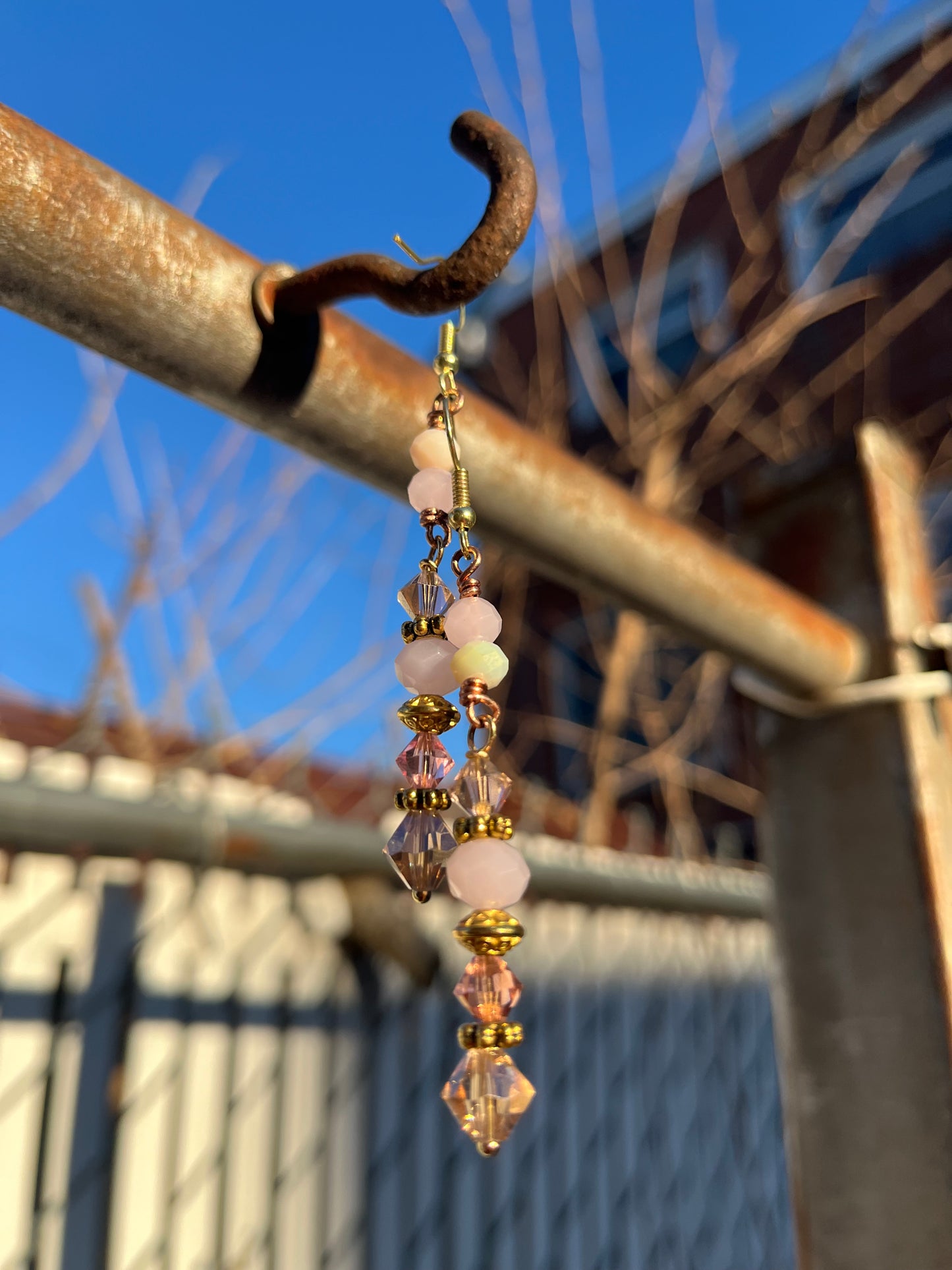 Pretty Wire Wrapped Dangle Earrings