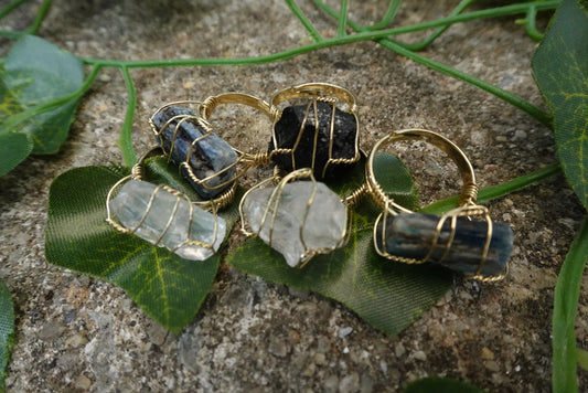 Gem Quartz Adjustable Rings