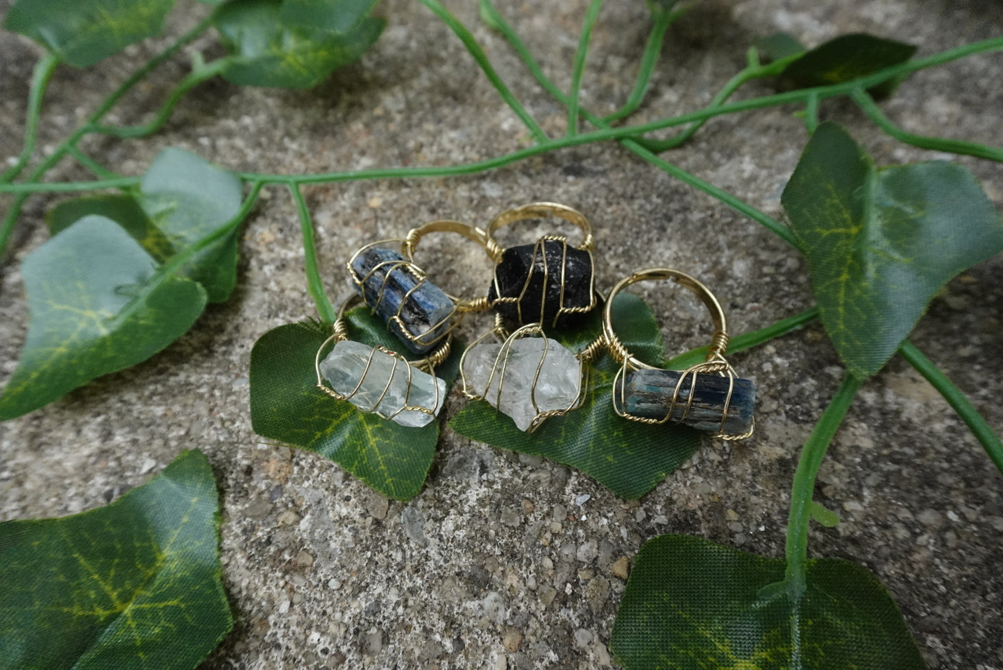 Gem Quartz Adjustable Rings